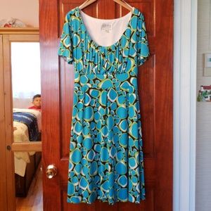 Midi slip on printed dress